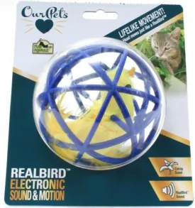 Our Pets Play-N-Squeak Realbird Cat Toy Catnip Scent Electronic Sound & Motion