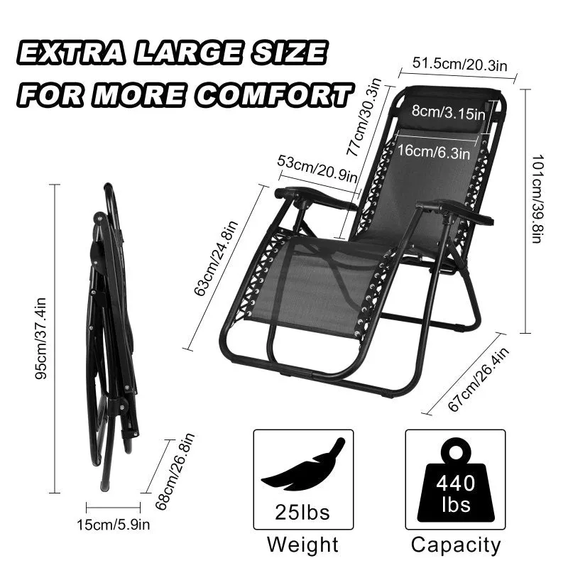 Outdoor 1 or 2 PCS Adjustable Reclining Sun Lounger
