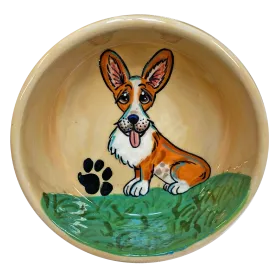 Paw Print Corgi Dog Bowl