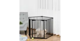 PawHut Pet Gate D06-100 745 x 3000 x 30 mm Black