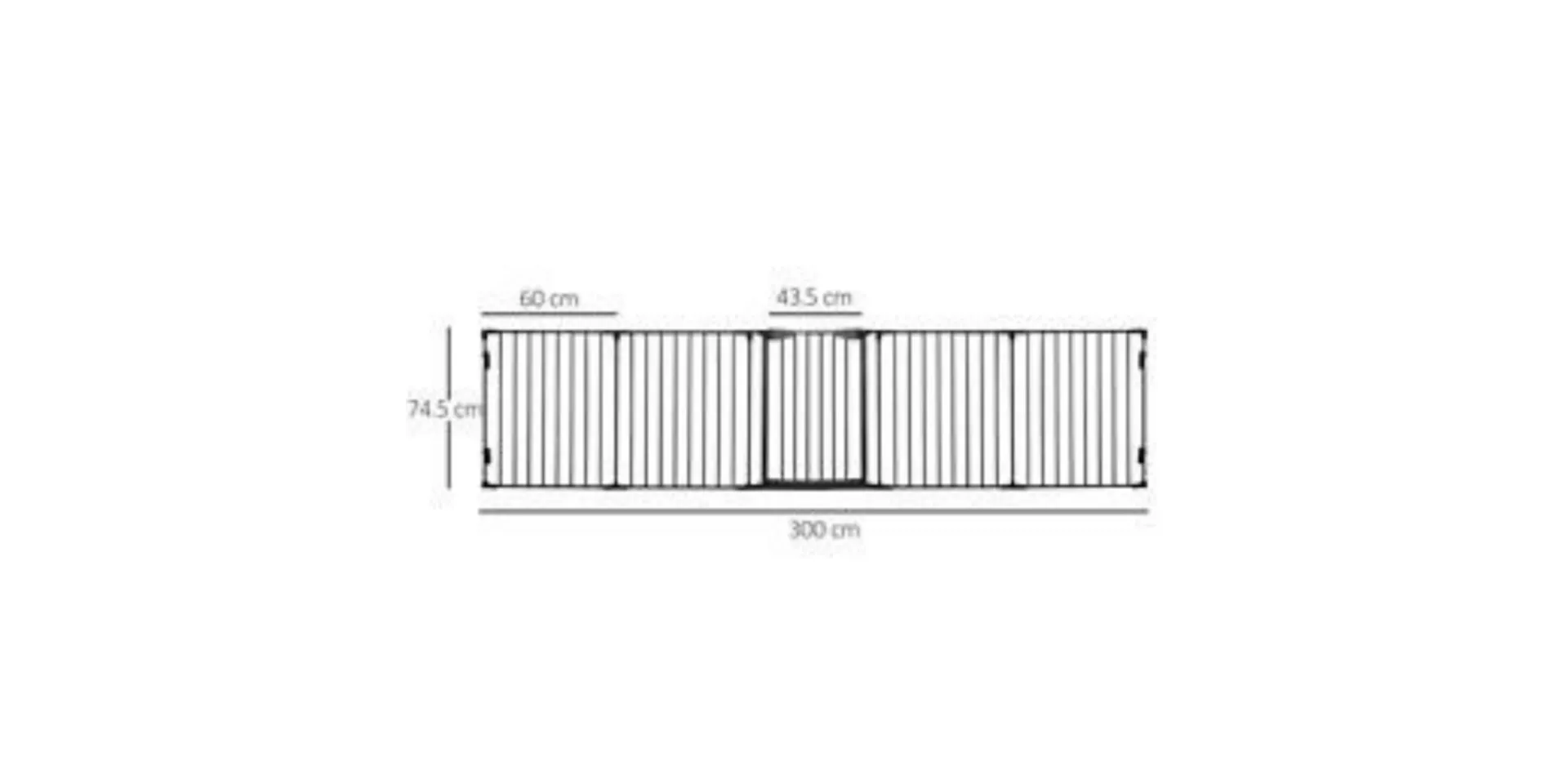 PawHut Pet Gate D06-100 745 x 3000 x 30 mm Black