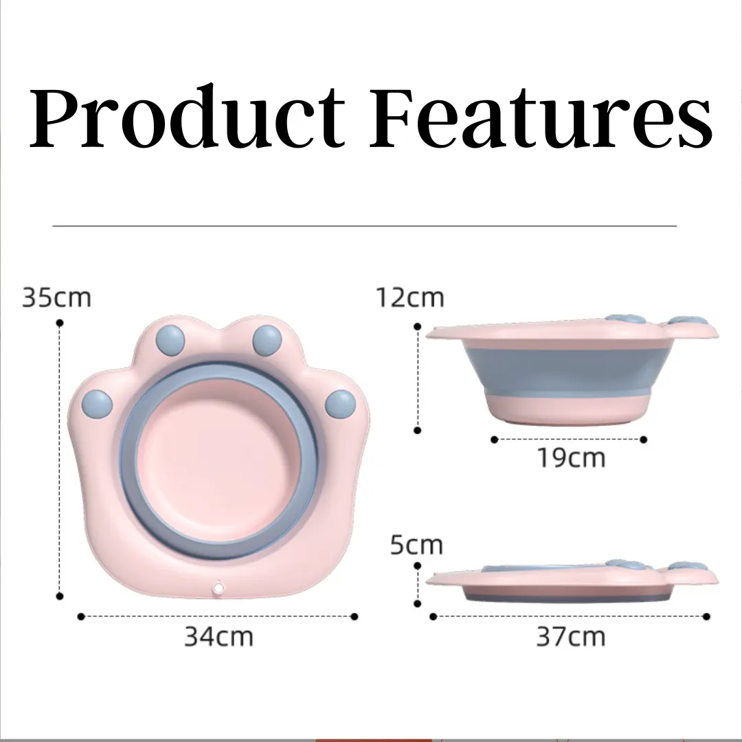Pawsome Foldable Wash Basin for Foot Dips | Pets in Pastel Color