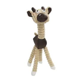 Pet Life Jute And Rope Giraffe Plush Dog Toy