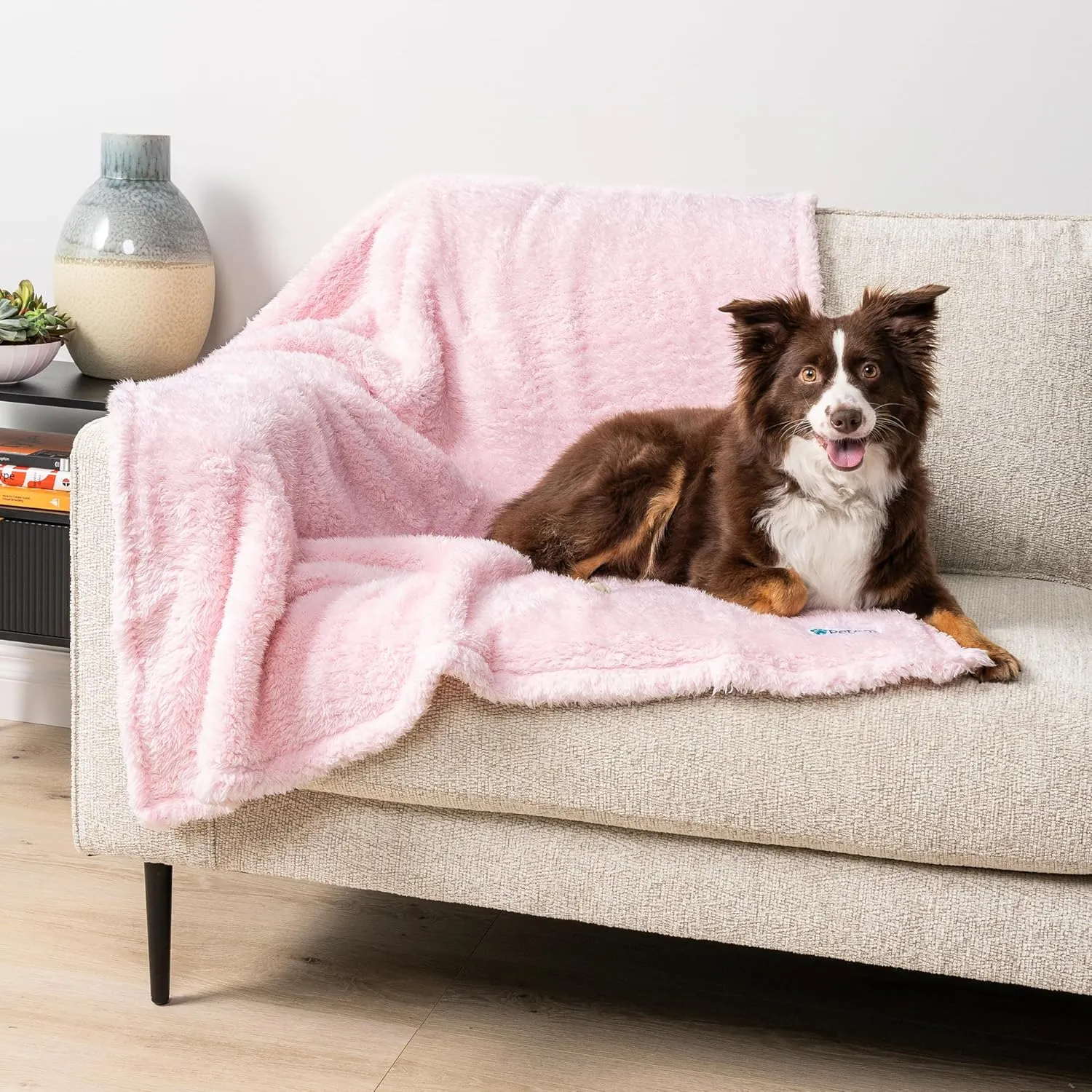 PetAmi Dog Blanket for Small Medium Dogs, Pink Fluffy Soft Sherpa Fleece for Puppy, Kitten, Doggie, Calming Pet Throw for Couch Sofa Bed, Washable, Medium 29x40