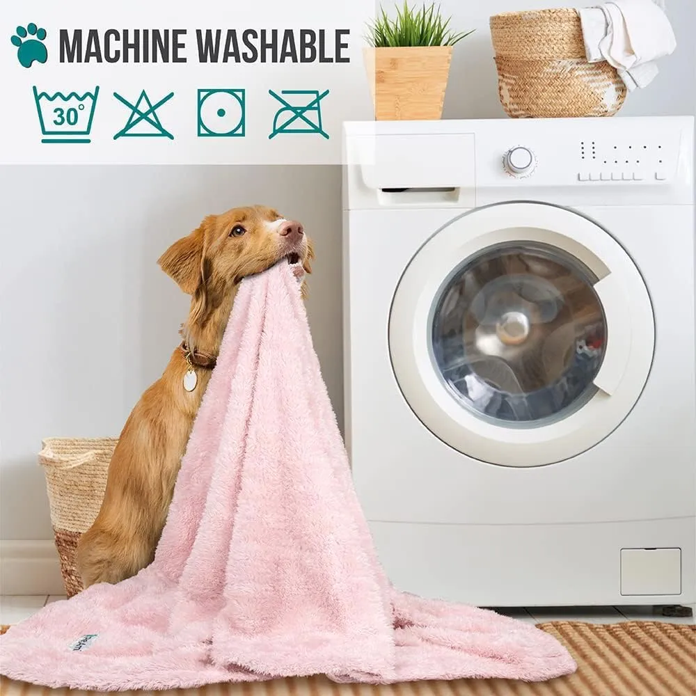 PetAmi Dog Blanket for Small Medium Dogs, Pink Fluffy Soft Sherpa Fleece for Puppy, Kitten, Doggie, Calming Pet Throw for Couch Sofa Bed, Washable, Medium 29x40