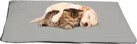 PETMAKER Self Warming Cat Mat - 36x24in Thermal Dog Crate Pad with Removable Washable Sherpa Cover and Reflective Insulation Layer for Self Heating - Pet Supplies for Medium Dogs and Cats (Gray)