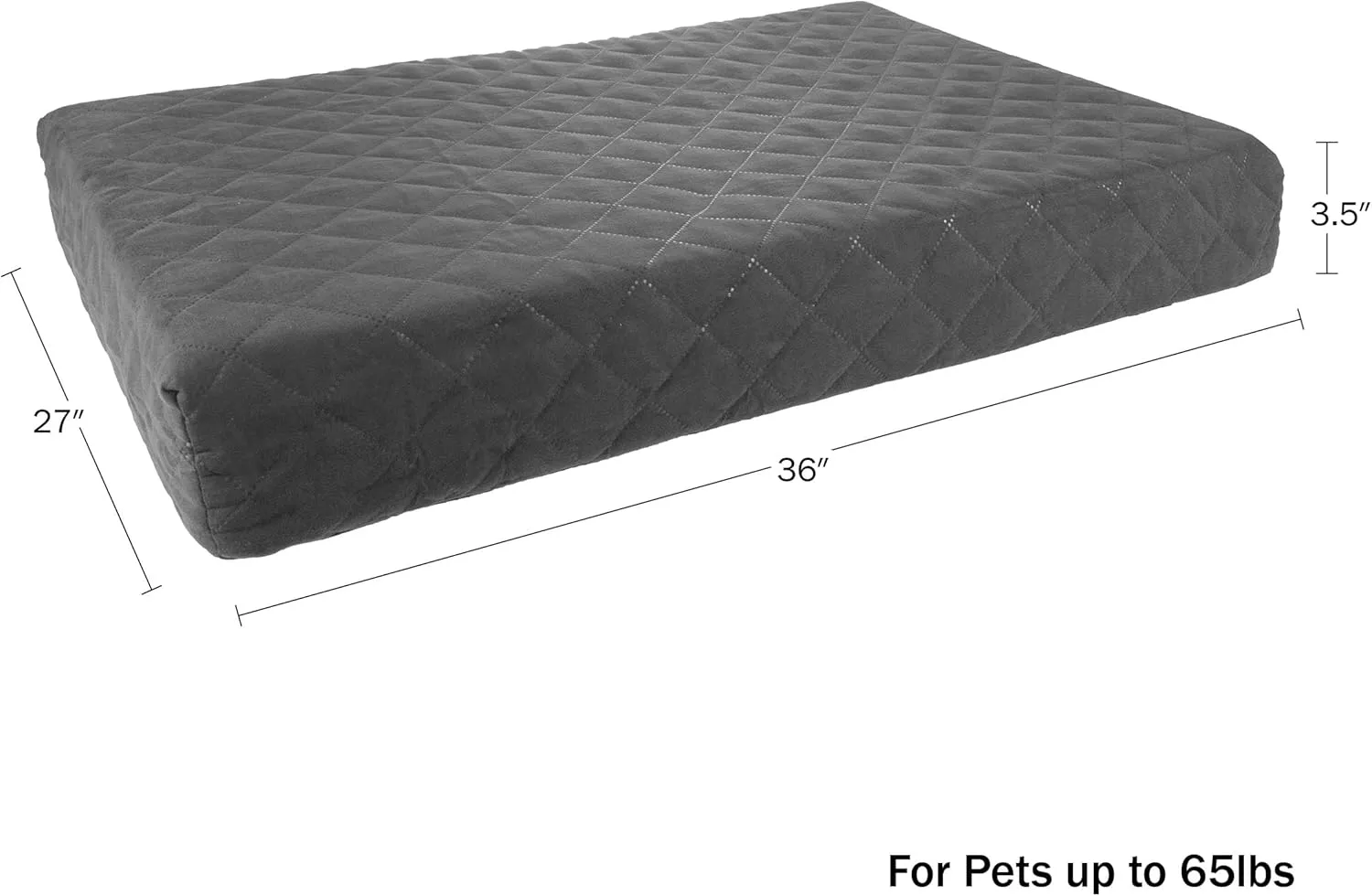 PETMAKER Water-Resistant Dog Bed - 2-Layer Memory Foam Pet Bed with Removable Washable Cover and Non-Slip Bottom - 36in Large Pet Bed for Dogs up to 75lbs (Gray)