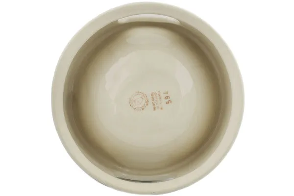 Polish Pottery 6" Pet Bowl Wave Of Flowers