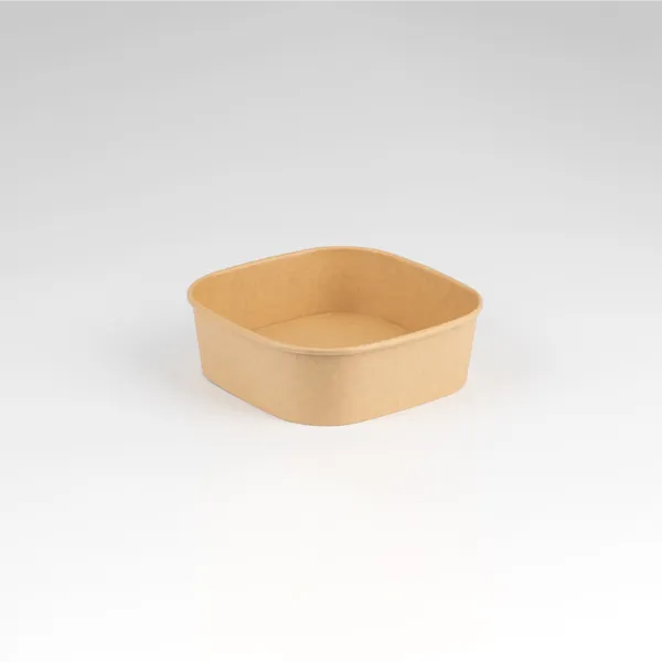 PP Coated Square Kraft Bowls x300