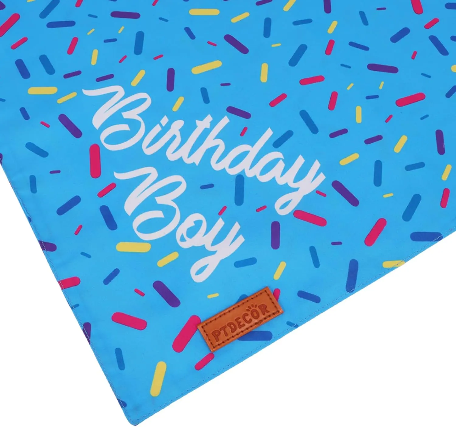 PTDECOR Dog Birthday Party Supplies, Multi Size Birthday Boy Bandana, Blue Crowns Dog Hat Set for Small Pets (Small)