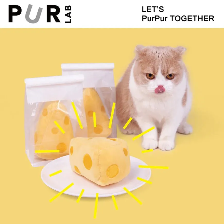 PURLAB Cheese Cat Toy With Catnip