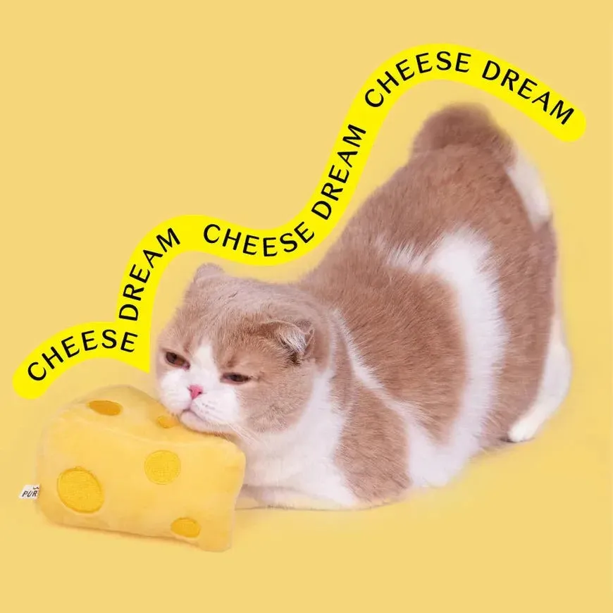 PURLAB Cheese Cat Toy With Catnip
