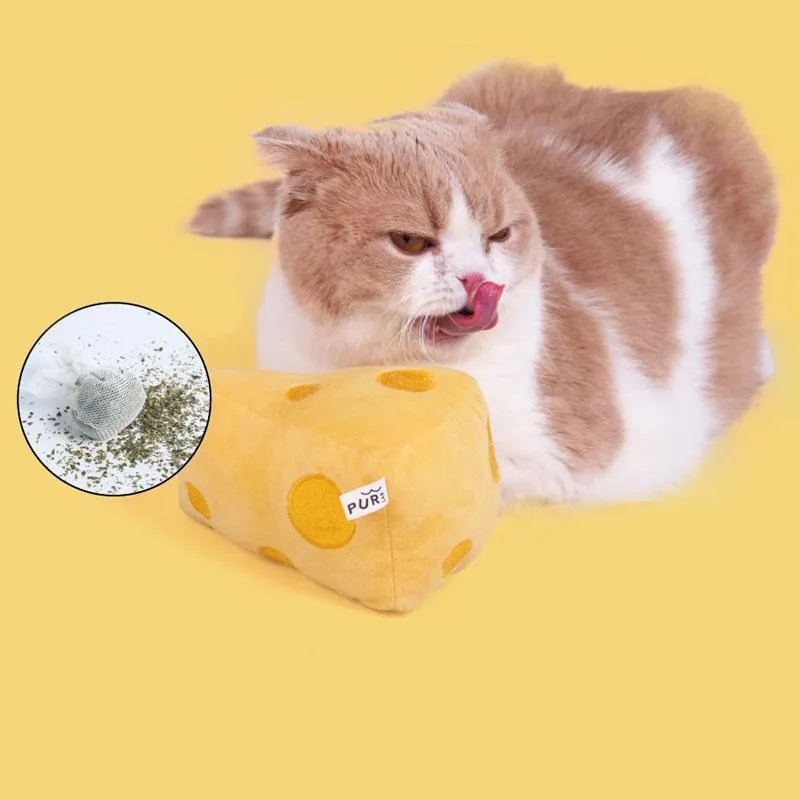 PURLAB Cheese Cat Toy With Catnip