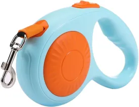 Retractable Dog Leash for Small Medium Dogs with Anti-Slip Soft Grip, 360 Tangle Free, Strong Nylon Tape, One-Handed Brake, Pause, Lock (Orange)