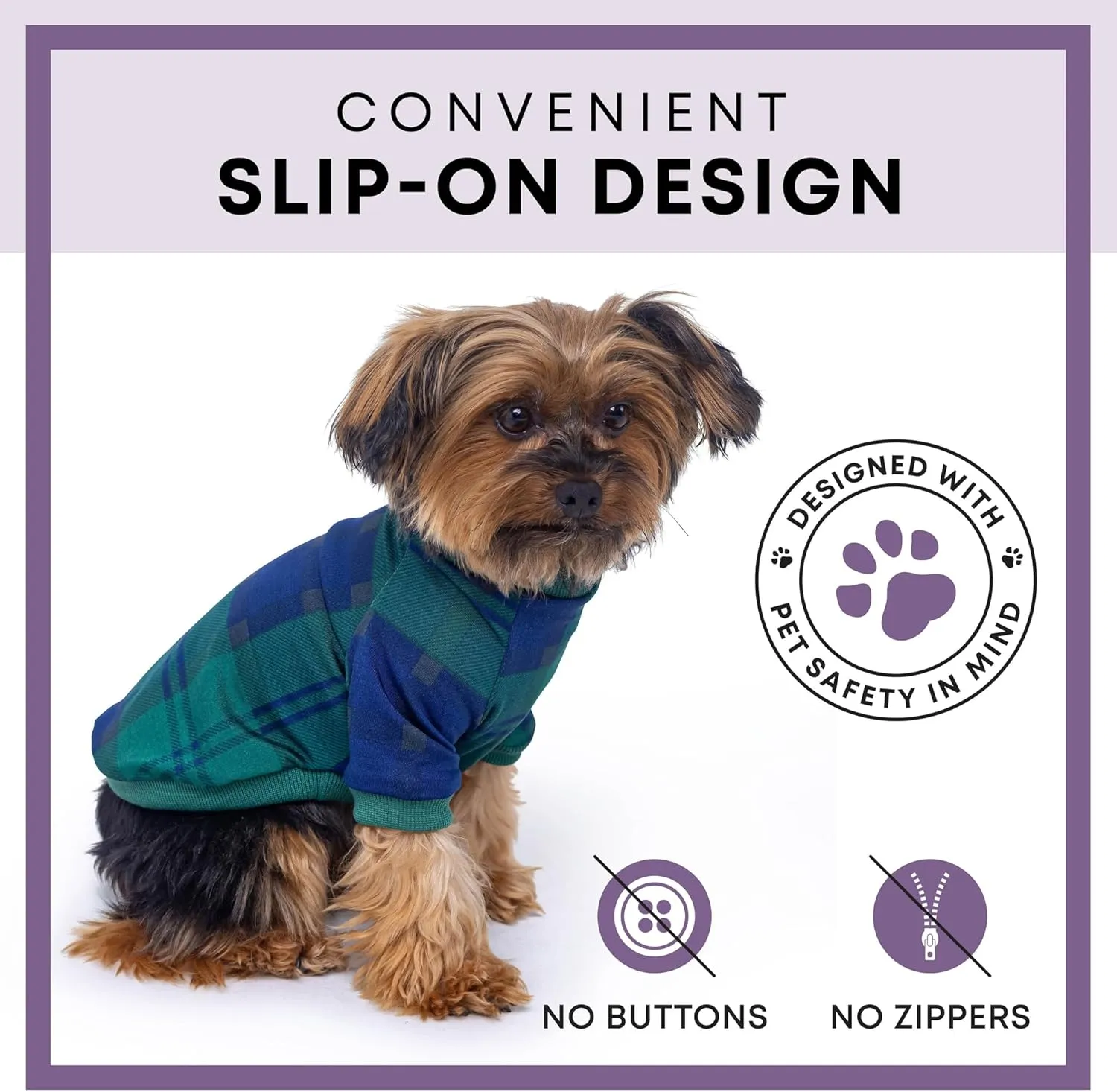Rocky Thermal Jacket Clothes Fleece Lined Sweater for Dogs, Puppies, Warm Coat Bodysuit Onesie One Piece Vest Pet Jammies with Leg Warmers for Small, Medium, Large Dogs Cats (Green Plaid, XX-Small)