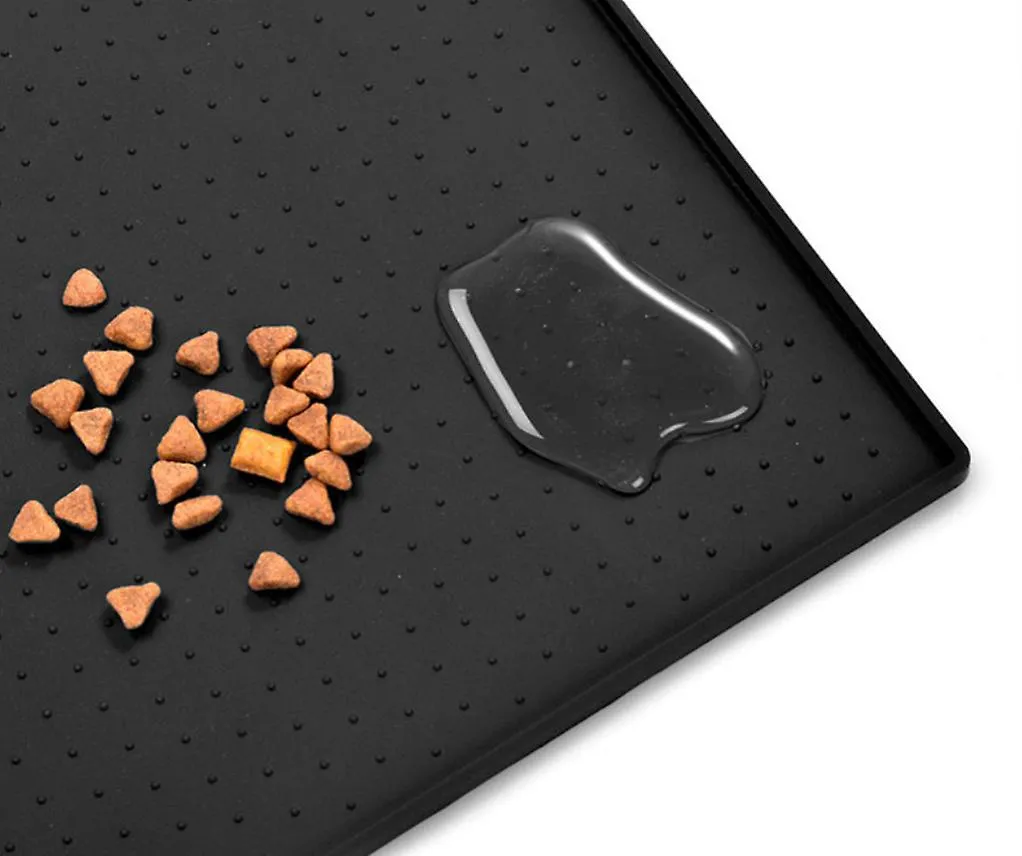S 48*30cm gray Waterproof non-slip silicone pet feeding mat AZ22393