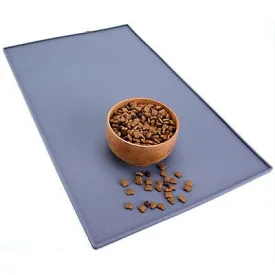 S 48*30cm gray Waterproof non-slip silicone pet feeding mat AZ22393