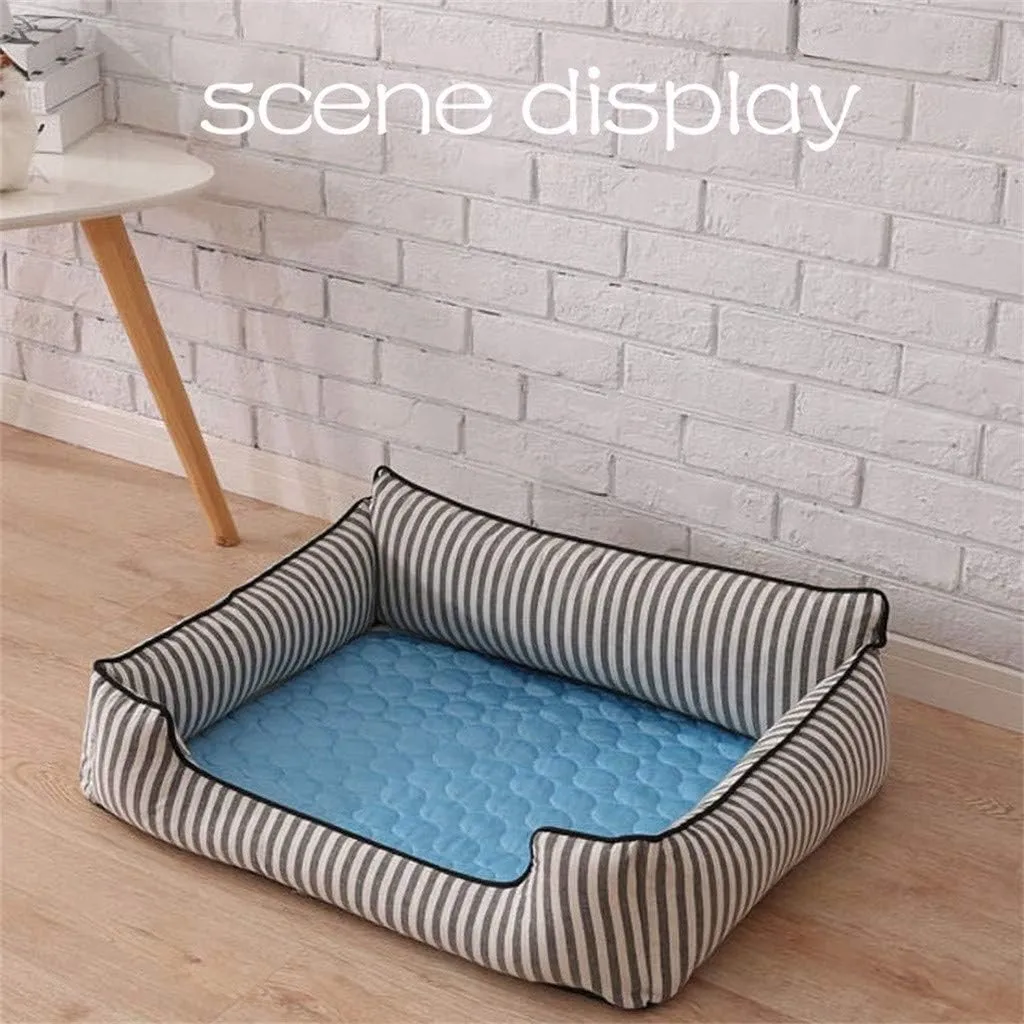 Self Cooling Mat for Dog, Summer Cool Pet Pad,Ice Silk Cooling Mat for Dogs & Cats Portable,Washable Non-Toxic Summer Pet Outdoor Bed, Non-Slip&Foldable,Keep Cool for Pets Outdoor Indoor