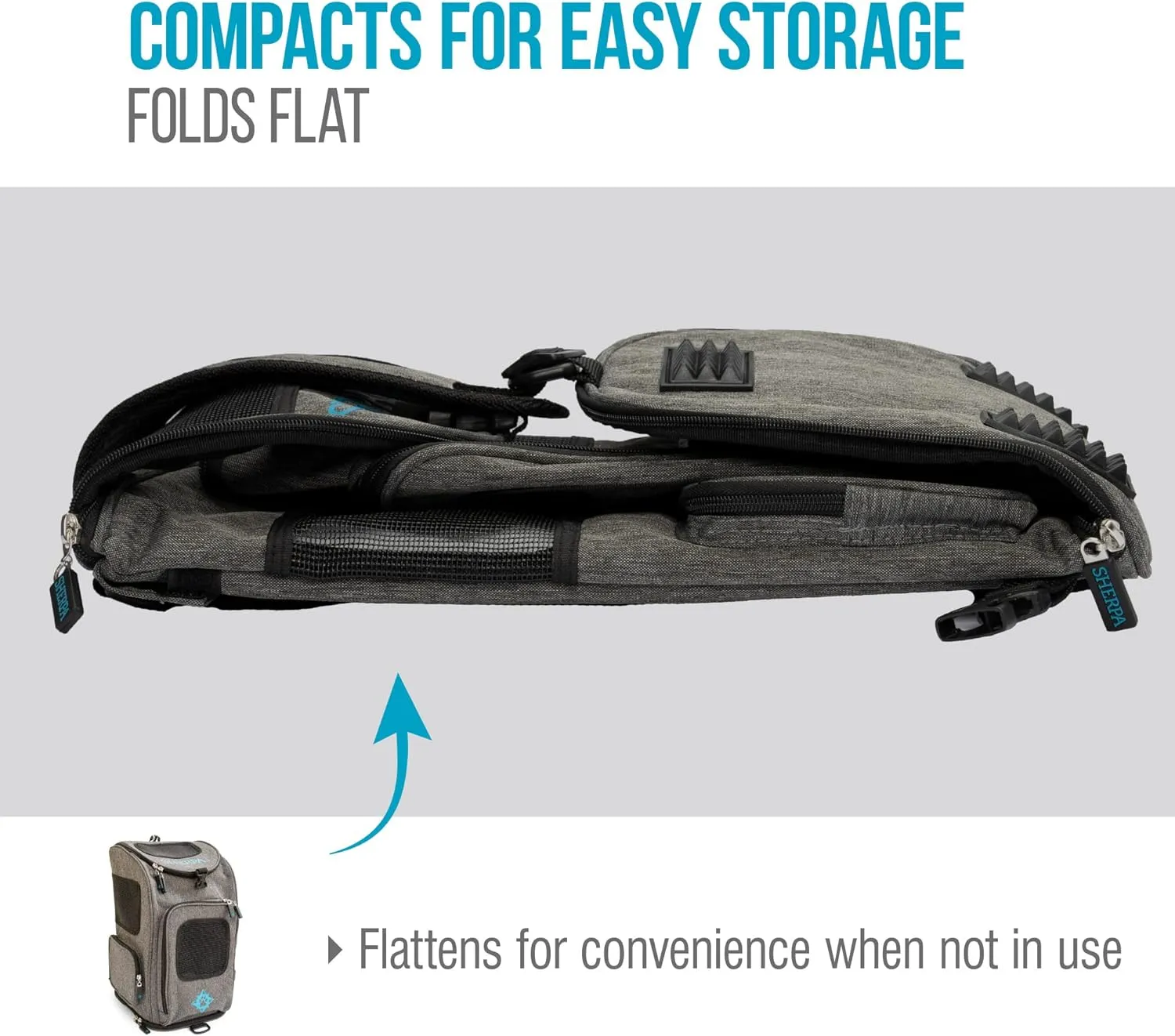 Sherpa 2-in-1 Backpack Travel Pet Carrier, Airline Approved & Guaranteed On Board - Gray, Medium