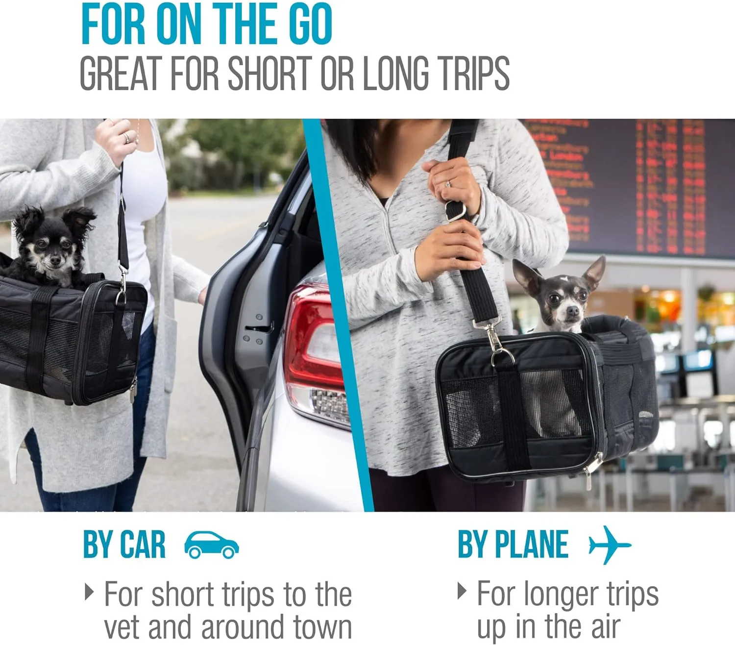 Sherpa 2-in-1 Backpack Travel Pet Carrier, Airline Approved & Guaranteed On Board - Gray, Medium