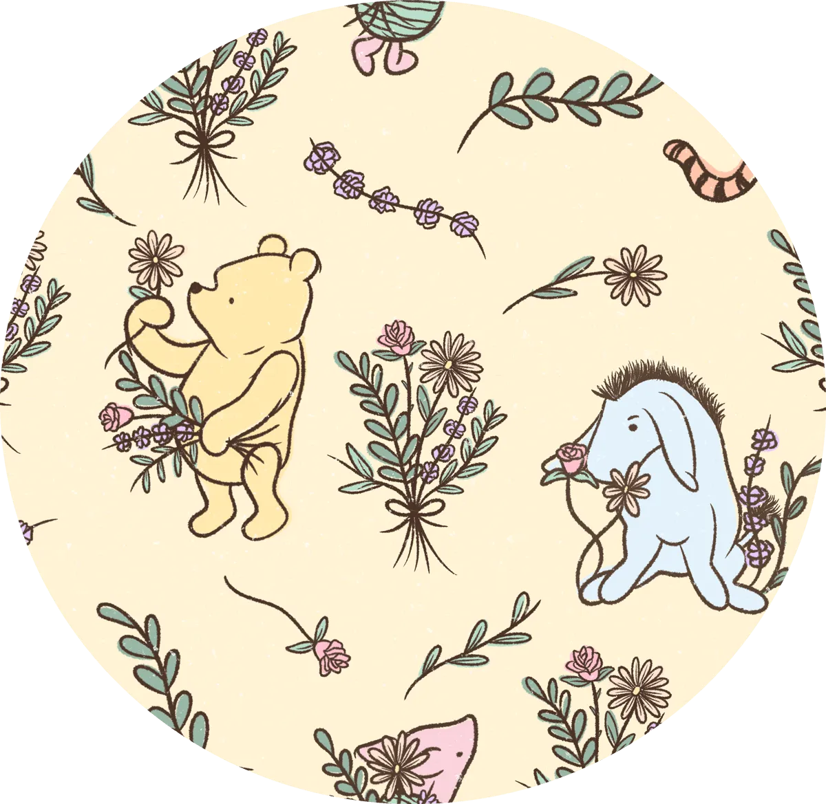 Spring Fever Flowers for Pooh - Women's Bamboo Lounge Joggers