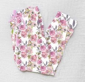 Spring Fever Violet Blossom - Women's Bamboo Lounge Joggers