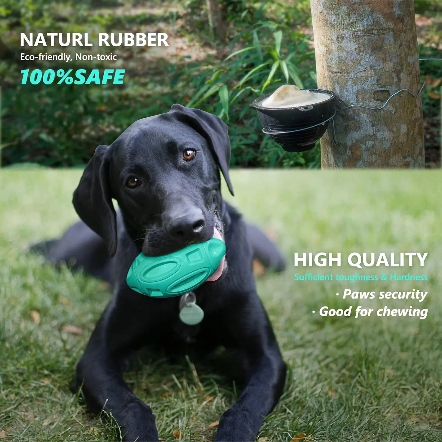 Squeaky Dog Toys for Aggressive Chewers: Rubber Interactive Puppy Ball with Squeaker,Almost Indestructible Tough Durable Pet Chew Toys for Medium and Large Breed