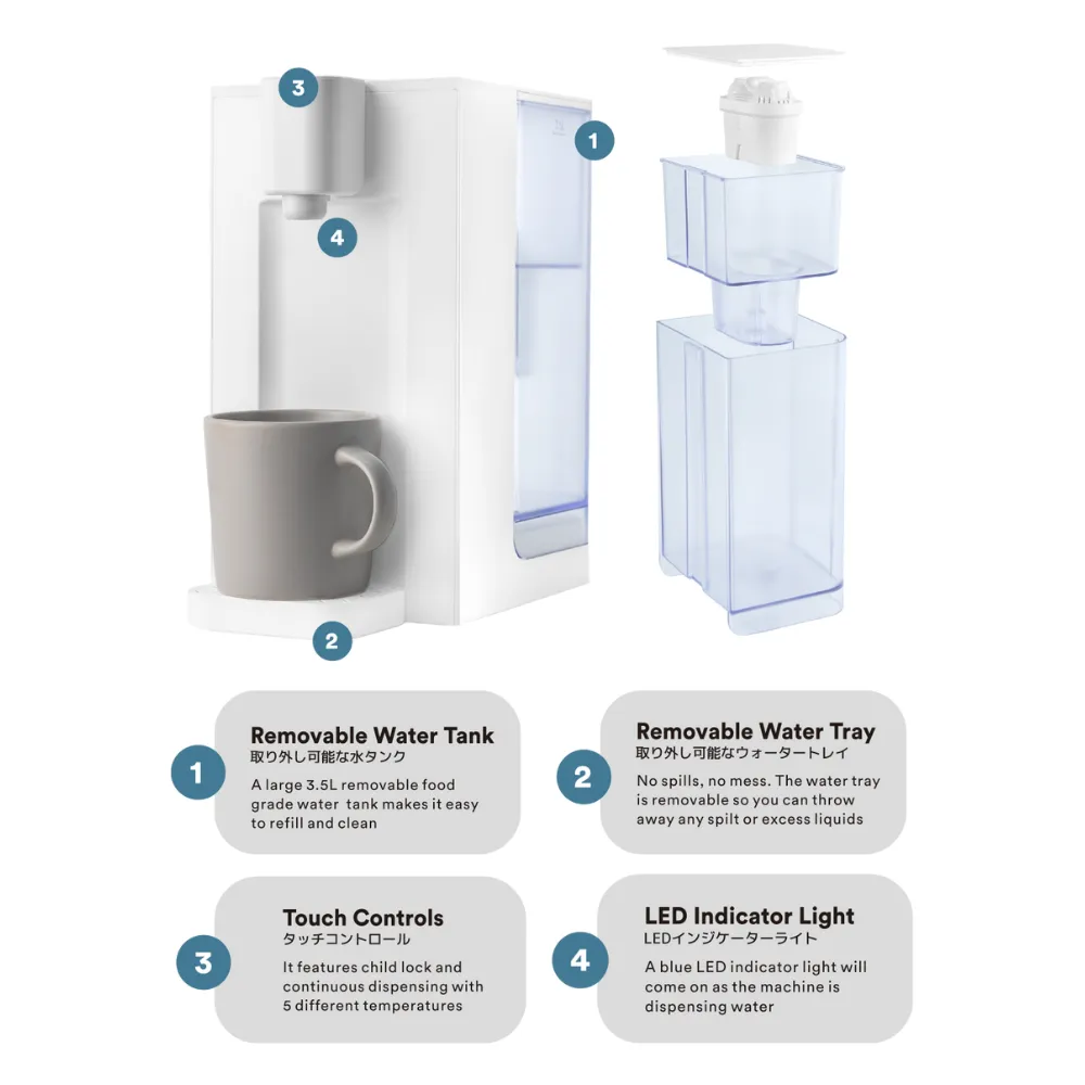 Toyomi 3.5L InstantBoil Filtered Water Dispenser with Premium Filter FB 7735F