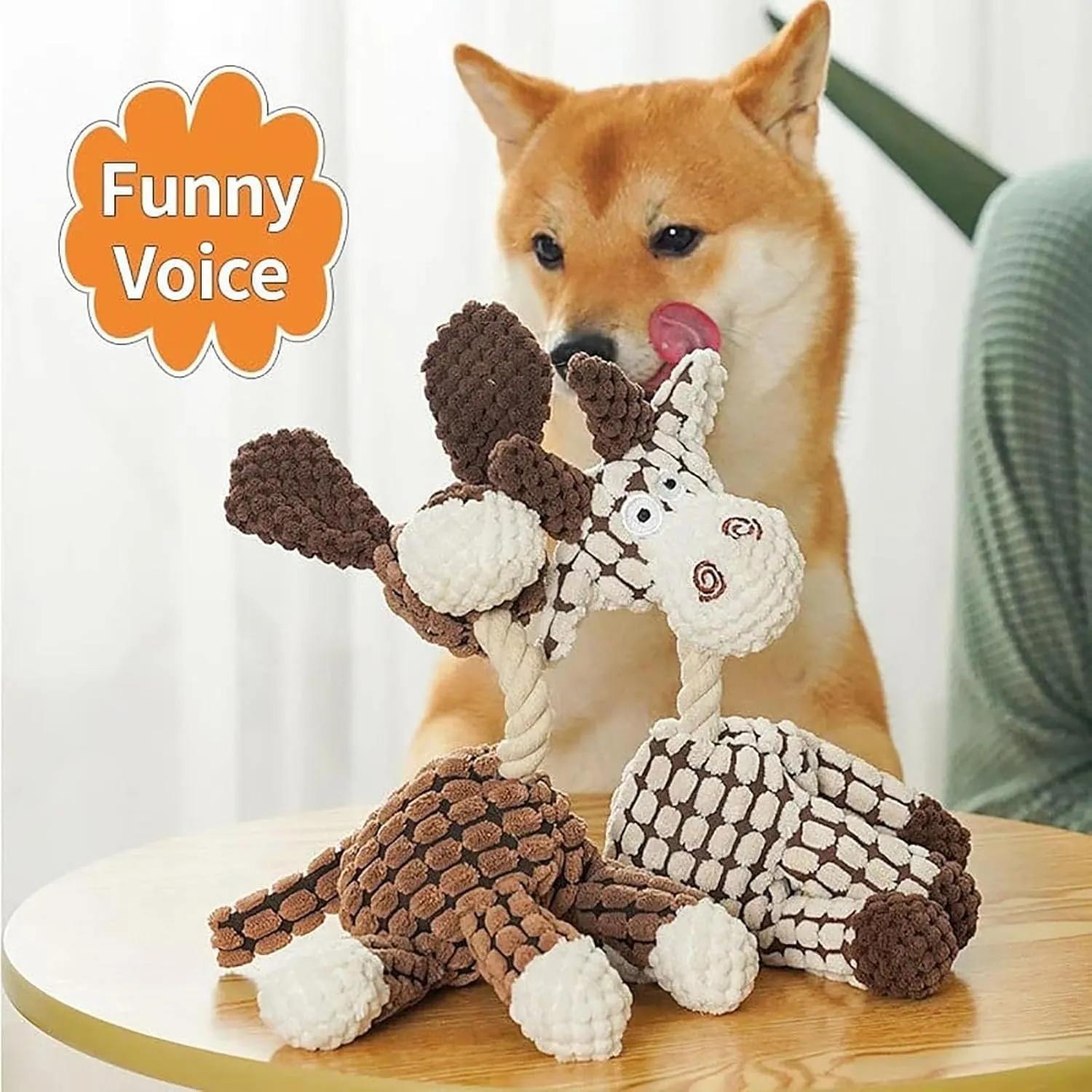 Vianys Bite Buddy, Shirem Bite Buddy, Bite Buddy Chew Toy for Dogs, Indestructible Dog Toy with Squeak, Cute Soft Resistant Dog Toys for Aggressive Chewers (2 PCS F)