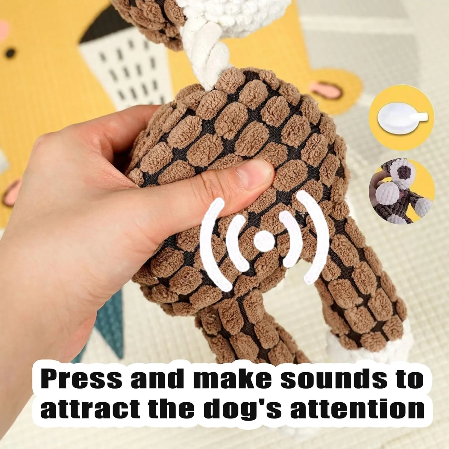 Vianys Bite Buddy, Shirem Bite Buddy, Bite Buddy Chew Toy for Dogs, Indestructible Dog Toy with Squeak, Cute Soft Resistant Dog Toys for Aggressive Chewers (2 PCS F)