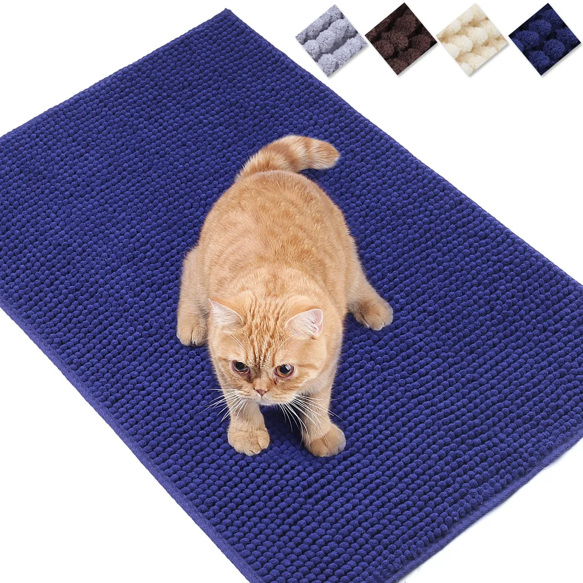 Vivaglory Cat Litter Mats, 31"× 20" Large or 35"× 25" Extra Large Super Soft Microfiber Pet Mats for Litter Boxes with Waterproof Back, Machine Washable