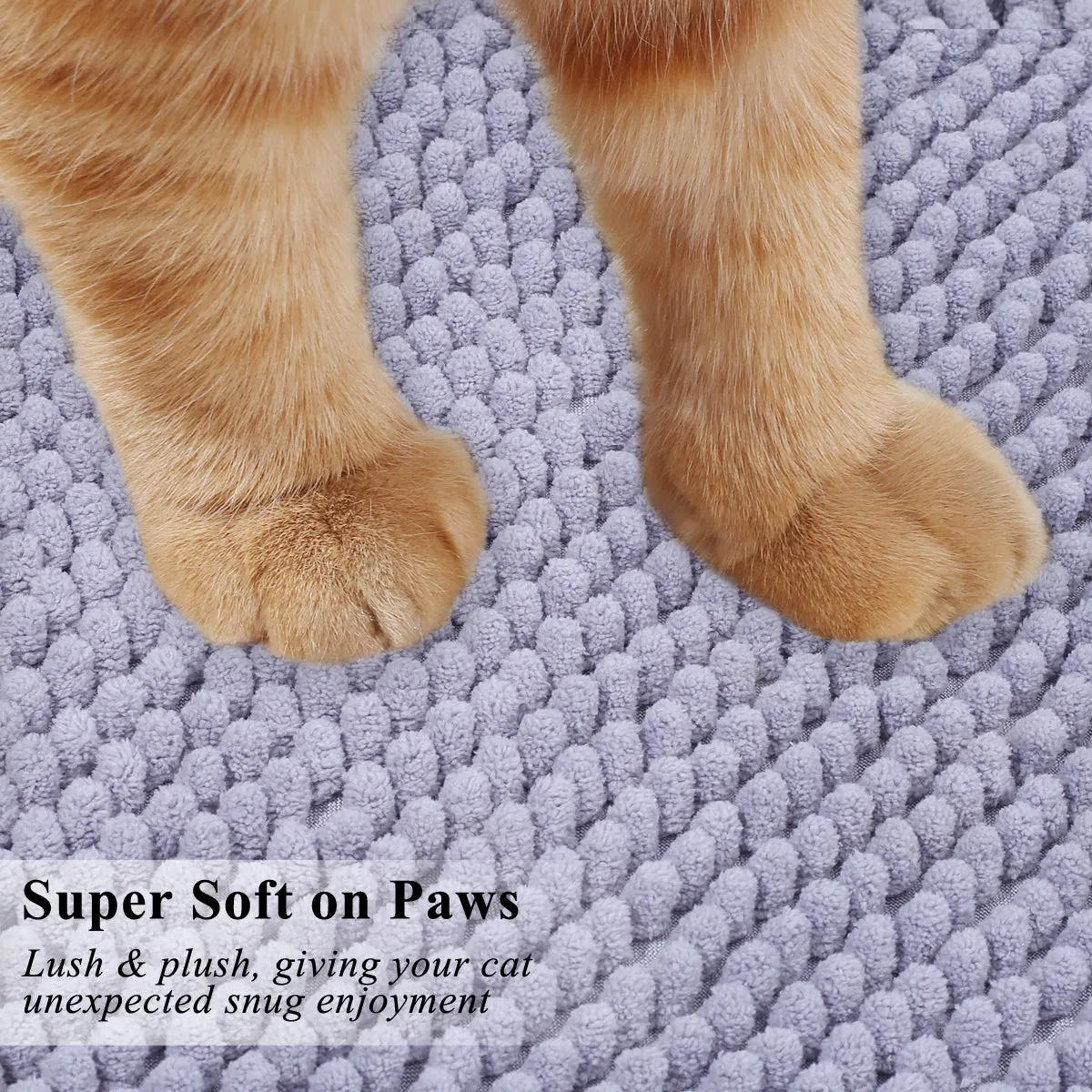 Vivaglory Cat Litter Mats, 31"× 20" Large or 35"× 25" Extra Large Super Soft Microfiber Pet Mats for Litter Boxes with Waterproof Back, Machine Washable