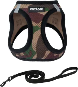Voyager Step-in Air Cat Leash Harness Set - All Weather Mesh, Step in Vest Harness for Small and Large Cats by Best Pet Supplies - Army Base, M (Chest 15-17")