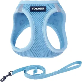 Voyager Step-in Air Cat Leash Harness Set - All Weather Mesh, Step in Vest Harness for Small and Large Cats by Best Pet Supplies - Baby Blue, M (Chest 15-17")
