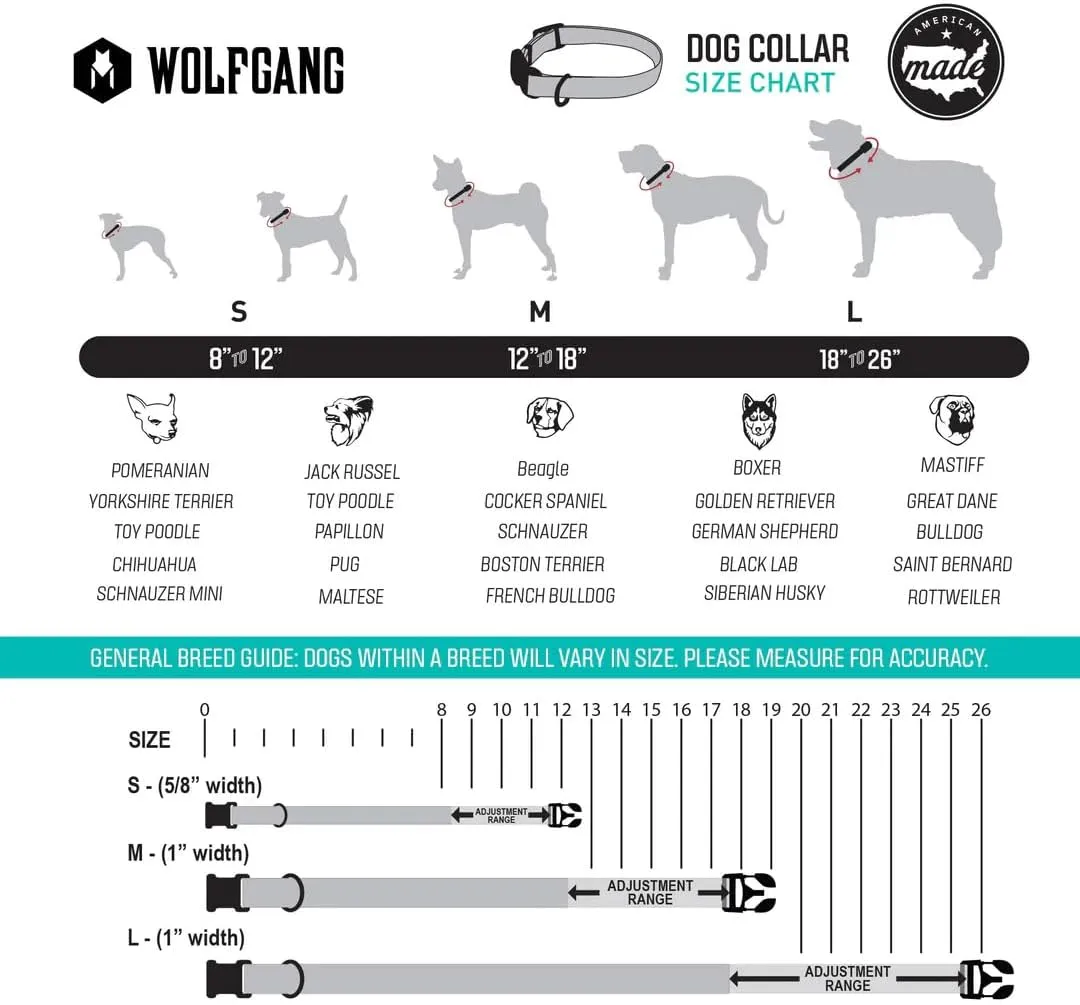 Wolfgang Heavy Duty, Adjustable Dog Collar with Quick Release Nylon Buckle for Walking & Training, ShatterShapes Print, Medium